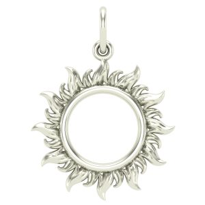 Підвіска "Sun" mini, біле золото, без ланцюжка